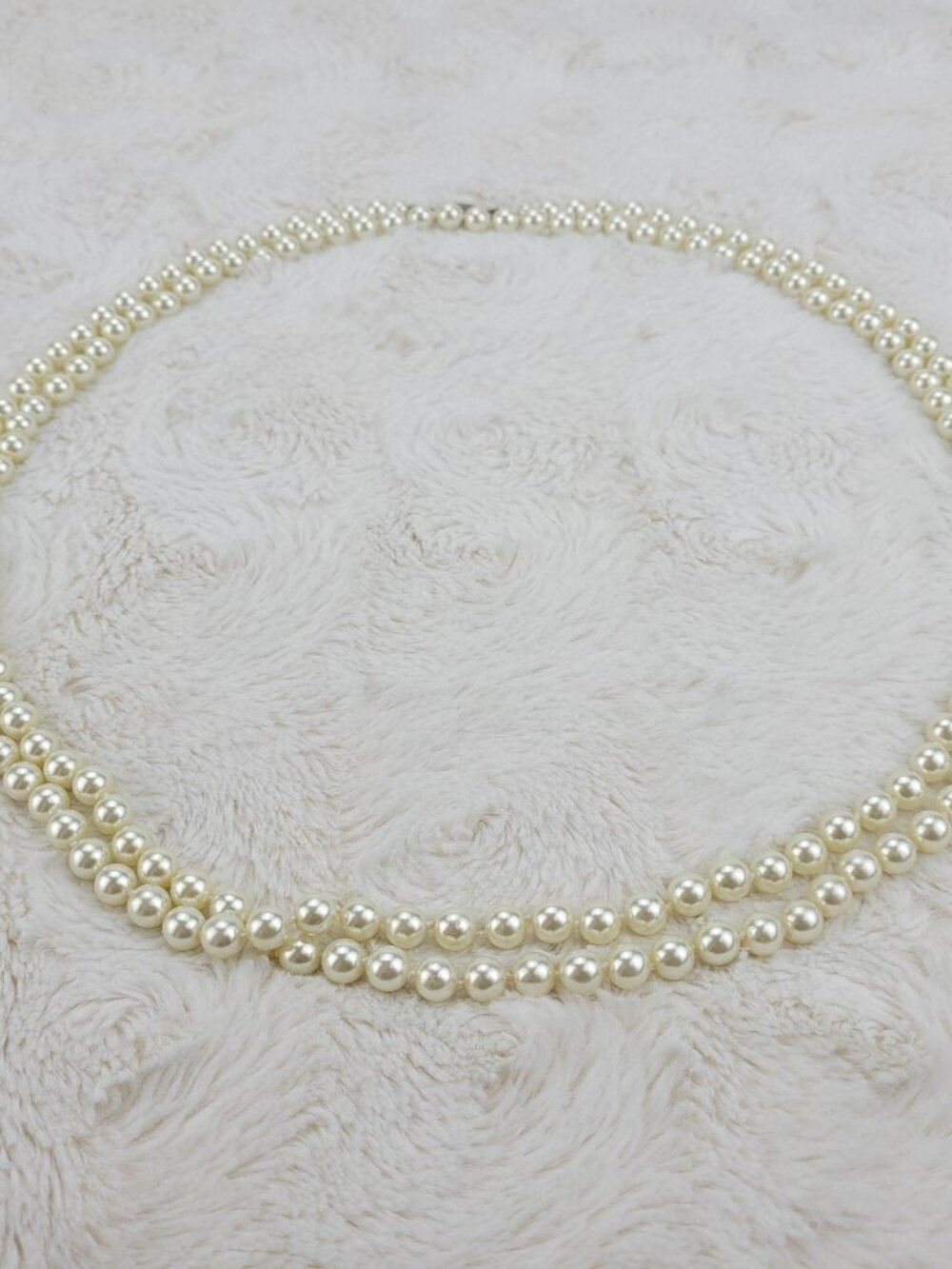 1950s Vintage Double String Pearl Bead Necklace